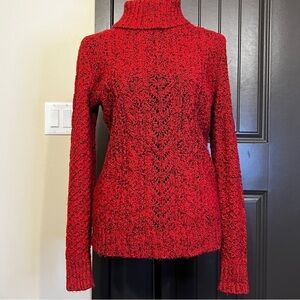 Lands’ End Red Turtleneck Sweater, Size Small